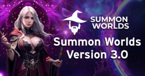 Image of a sorcerer showcasing the latest updates for Summon Worlds version 3.0, featuring vibrant graphics and exciting new features.