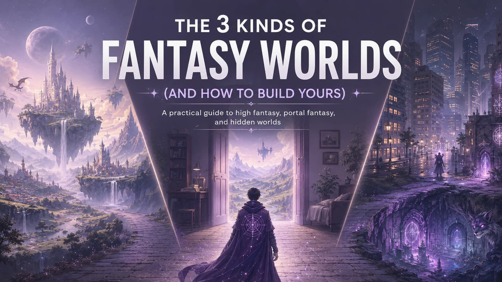 Diagram of the three kinds of fantasy worlds: high fantasy, portal fantasy, and hidden world fantasy