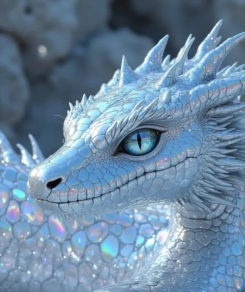 A crystalline ice dragon created for a fantasy story