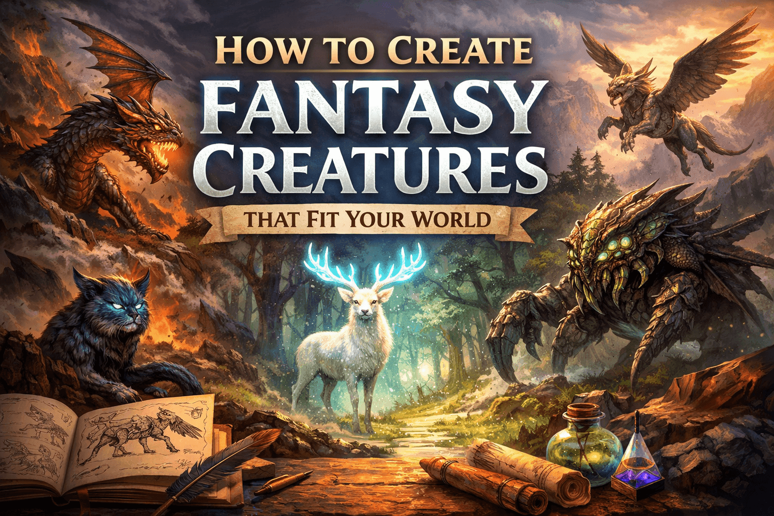 Fantasy creature design concept art