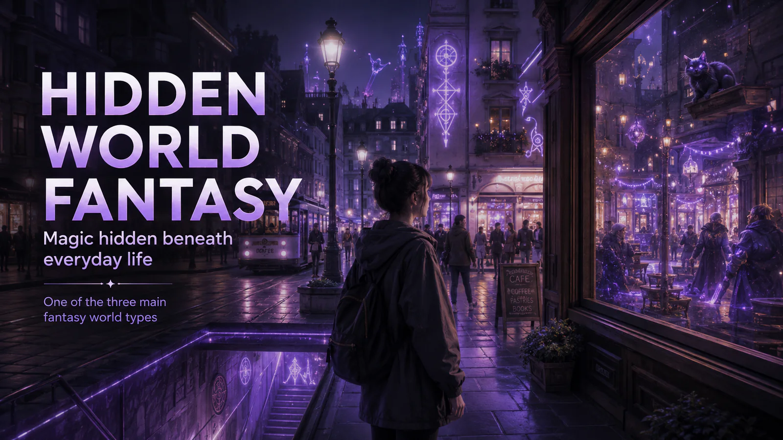 Hidden world fantasy revealing secret magic beneath everyday city life