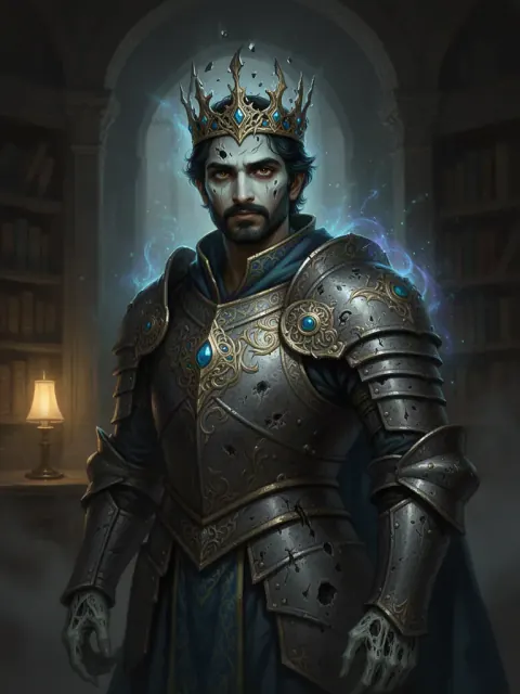 Original male-presenting revenant fantasy portrait for Aurrian the Second Reign